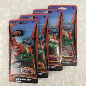 Disney Pixar Cars 2 Vintage 6-Piece Eraser Set (4 packages) NEW in Sealed Pkg